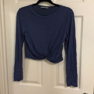 Long sleeve blue crop top